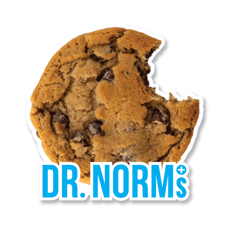 Dr. Norm's bitten cookie enamel pin